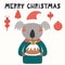 Cute koala Christmas card