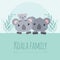 Cute koala family illustration.