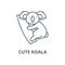 Cute koala line icon, vector. Cute koala outline sign, concept symbol, flat illustration