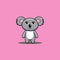 Cute koala standing pose Vector Icon Illustration. Koala Mascot Cartoon Character