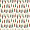 Cute Kwanzaa seamless pattern with seven kinara candles in traditional African colors - black, red, green on white. Vector Kwanzaa