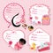 Cute label set with items for newborn baby girl