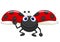 Cute ladybug cartoon flying