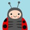 Cute Ladybug Portrait Vector Illustration