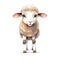 Cute lamb watercolor illustration, animals and farm clipart