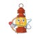 Cute lantern Scroll Cupid cartoon character with arrow and wings