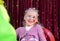 Cute laughing little girl in pantomime makeup