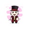 Cute lawyer character wearing magician costume