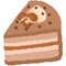 Cute layer chocolate cake in pixel art