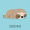 Cute lazy sloth