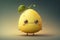 Cute lemon cartoon character, concept of Personified fruit, created with Generative AI technology