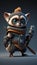 Cute Lemur Animal Warrior 3D Game Model Generative AI