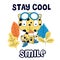Cute leopard cartoon with slogan stay cool and smile vector illustration