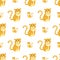 Cute Leopards Flat Vector Seamless Pattern