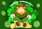 Cute leprechaun protects his gold from prying eyes