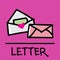 Cute letter hand-drawn style, vector illustration.