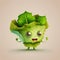 Cute Lettuce Character, Generative AI