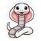 Cute leucistic cobra snake cartoon