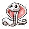 Cute leucistic cobra snake cartoon