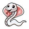 Cute leucistic cobra snake cartoon