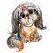 Cute lhasa apso lap dog character funny cartoon illustration