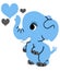 Cute Light Blue Baby Elephant on a white or transparent background