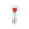 cute light bulb with a heart inside, watercolor illustration of a light bulb that lights love for valentine's day