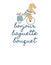 Cute Light Funny French Print for T-Shirt with Terrier Dog on A Bike with Flowers and Caption \\\