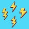 Cute lightning vector collection isolated on blue background