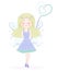 Cute lilac fairy girl vector background