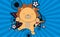 Cute lion baby cartoon jump background