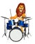 Cute Lion cartoon character with drum