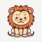 Cute Lion Clipart on White Background for Kids\\\' Crafts and Designs.