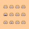 cute lion emoticon emoji bundle