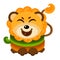 Cute Lion Face Emoticon Emoji Expression Illustration - Smile
