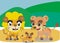 CUTE LION FAMILY CARTOON