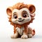Cute Lion Figurine: 3d Clay Render With Charming Disney Animation Style