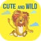 Cute lion . Jungle cartoon animal character vector. Kids education theme.