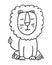 Cute lion. Outline. Sketch. Perfect for kids textile, postcards, baby shower for boy. Isolatetd icon on white background