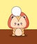 Cute lion with speech bubble kawaii character