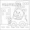 Cute lion on transport  transportation vehicle drivers character. Cartoon isolated vector illustration  Creative vector Childish