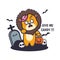 Cute lion zombie want candy