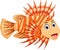 Cute lionfish cartoon posing with laughing