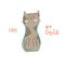 Cute liquid cat in vase jar vector illustration sticker