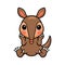 Cute little aardvark cartoon sitting