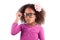 Cute little African Asian girl wearing glasses