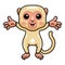 Cute little albino monkey cartoon raising hands
