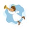 Cute Little Angel Blowing Trumpet Horn iNstrument.