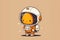 Cute Little Astronaut chibi picture. Cartoon happy drawn characters