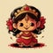 A cute little baby Hindu Goddes Lord Laxmi. image generative AI